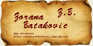 Zorana Bataković vizit kartica